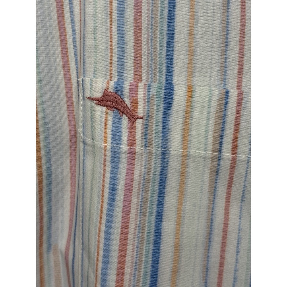 Tommy Bahama Sarasota Stretch Mens Large Blue White Pink Long Sleeve Button Up - Picture 4 of 8